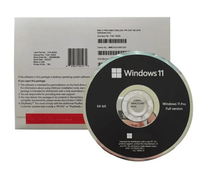WIND0WS 11 PROFESSIONAL 64 BIT RETAIL OEM DVD FULL BOX PACK LICENCE