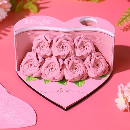 Modèle de sculpture post 3D en papier de notes de roses pour la papeterie - 3