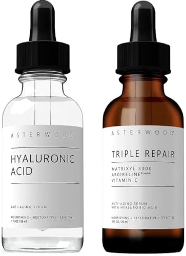 Asterwood Hyaluronic Acid Serum 1 oz + Triple Repair Matrixyl 3000 Serum 1 oz
