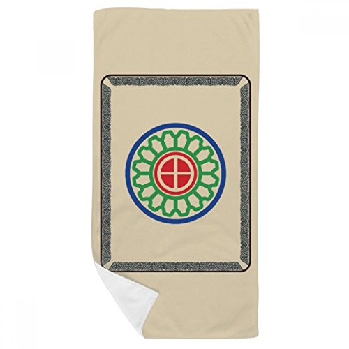 Gant de toilette motif mahjong multicolore 35x70cm serviette de bain douce compacte - 2