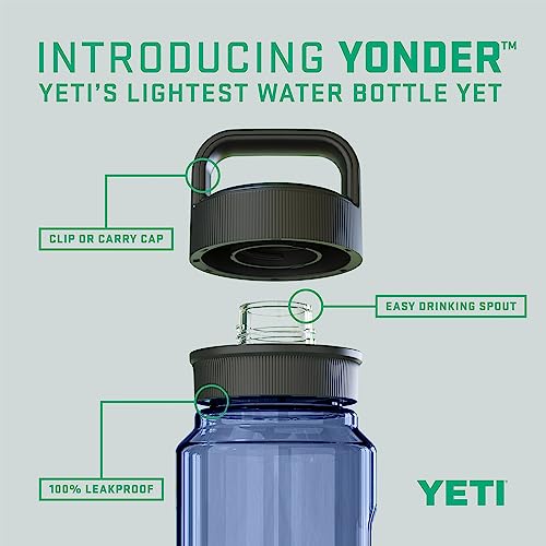 Image of YETI Yonder Water Bottle with Yonder Chug Cap, Lightweight, Leakproof and BPA-Free
