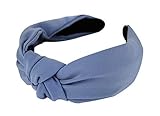 axy Stoff Haarreif mit Knoten-Vintage-Wunderschön Stirnband Haarschmuck Haarreifen HR35 (Blau)