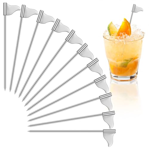 Pickmesh 10 Pcs Metal Golf Cocktail Picks 4.7 Inch Golf
