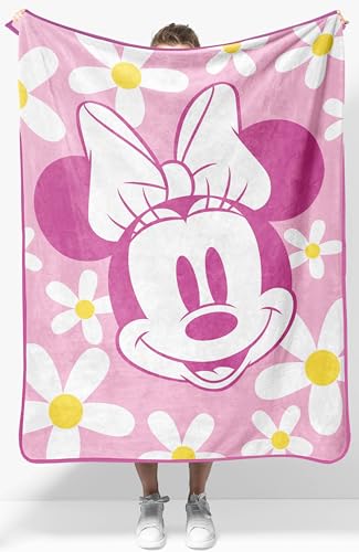 Jay Franco Kids Plush Throw Blanket Soft & Cozy Fleece Throw for Bedroom & Couch Dcor Official Licensed Product Pink - Minnie Mouse 40x50 - Travel Blanket