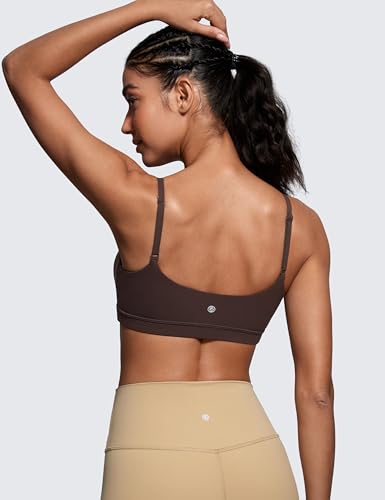 Image of CRZ YOGA Butterluxe Scoop Neck Sports Bras | Light Support, Removable Pads, Yoga, Extremely Soft, U Back, Adjustable Spaghetti Straps, for Women