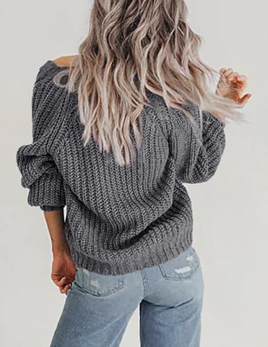Image of Zeagoo Women's 2026 Fall Chunky Knit Cardigans Open Front Long Sleeve V Neck Button Loose Cardigan Sweaters