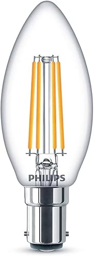 Philips LED Premium Classic B35 Candle Clear Light Bulb [B15 Small Bayonet Cap] 40W, Warm White 2700K, Non Dimmable