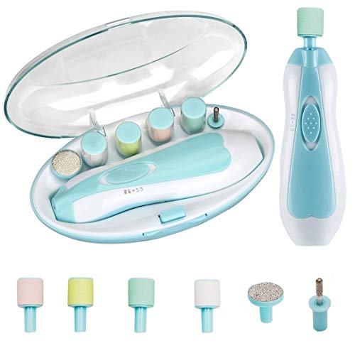 ARRNEW New Generation Electric Baby Nail File Upgraded Design with 6 Grinding Heads