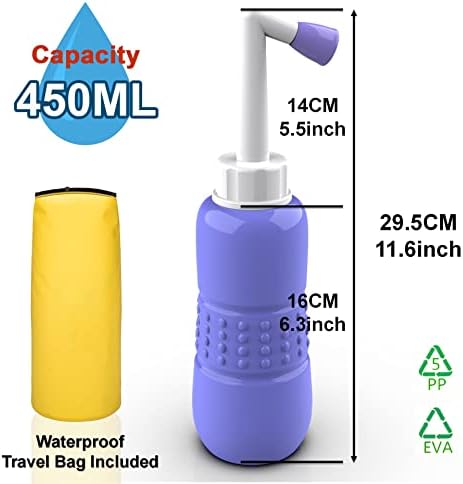 TONELIFE Travel Bidet-450 ml 15oz Portable Bidets Sprayer-Upside Down Squeeze Flusher Bottle-Momwasher Postpartum Clean-Personal Hygiene Care Portable Bidet for Travling,Kids,Puerpera,Eldery,Outdoor