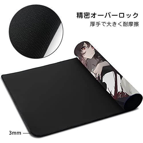 マウスパッド アニメ 胡桃 2 原神 ゲーミングマウスパッド 大型 極厚 ノンスリップラバーベース （900mm×400mm×3mm）