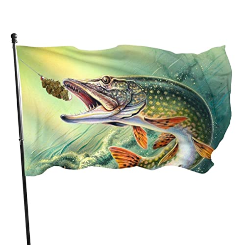 Helle Personalisierte Flagge für Party-Urlaubsfeiern - Anti-Fading Banner 3x5 FT, Garten Flagge mit Fisch