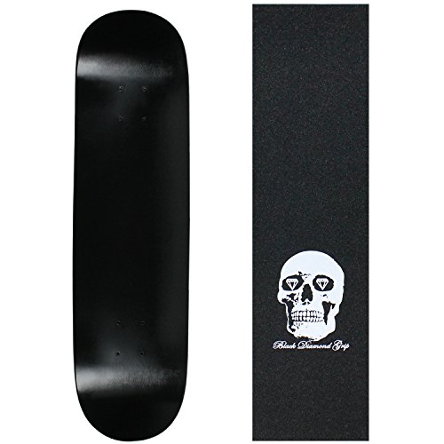 Moose Skateboard Deck Blank Dipped Black 7.75" Skull Grip