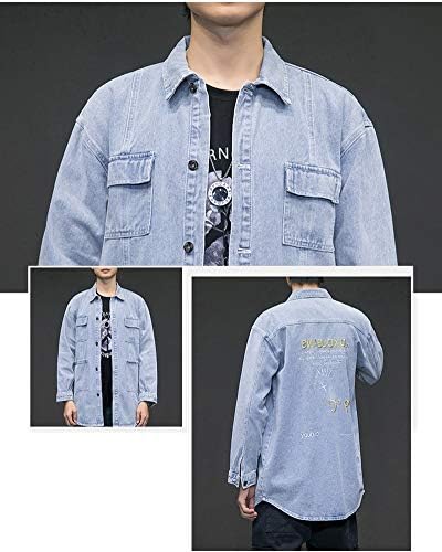 お1人様1点限り ジャケット カバーオール ストレッチデニムスナップボタンロングシャツジャケット カバーオール カラー ブルー系その他2 Simplyworkflow Com
