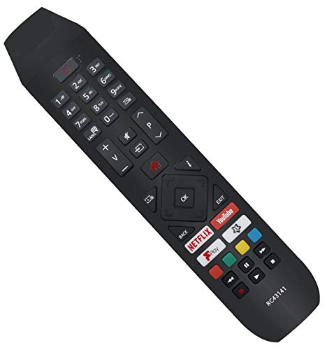 Image of ALLIMITY RC43141 Remote Control Replaced for Hitachi TV with Netflix Youtube Fplay Buttons 50HB26T72UA 50HK25T74U 24HB21T65U 32HB26T61UA 43HB26T72U 43HK25T74U 50HB26T72U 32HB26J61UA 32HB26T61U