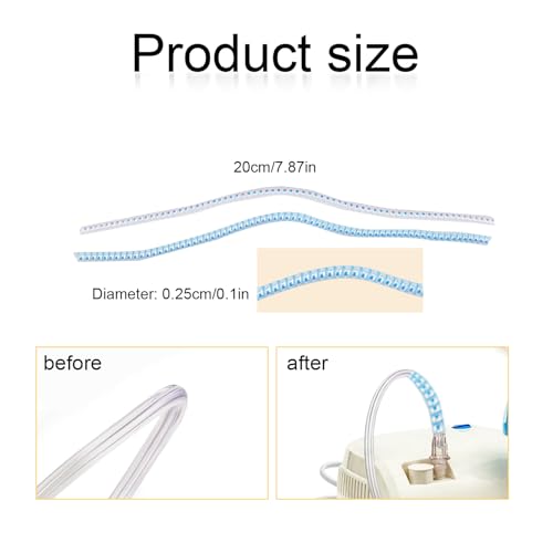 Image of 10 Pack Tubing Support Crimp Straightener, Nasal Cannula Keep Hose Kinking Accessory, Prevent Bending Spiral Cable Wrap Tube Protector Concentrator Holder for Respiratory Device(Radiant Blue & Silver)