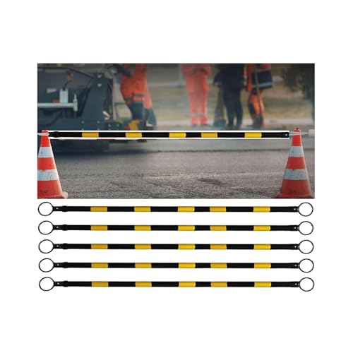 Genérico Barra de Conos de tráfico retráctil de Alta Visibilidad, Barrera de Seguridad de plástico expandible para estacionamientos y construcción de Carreteras, telescópica y Ajustable de 1,2 a 1,8