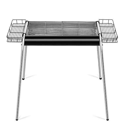 QJJML Portable BBQ Stainless Steel Charcoal Smoker Grill Grill Outdoor Camping,Black