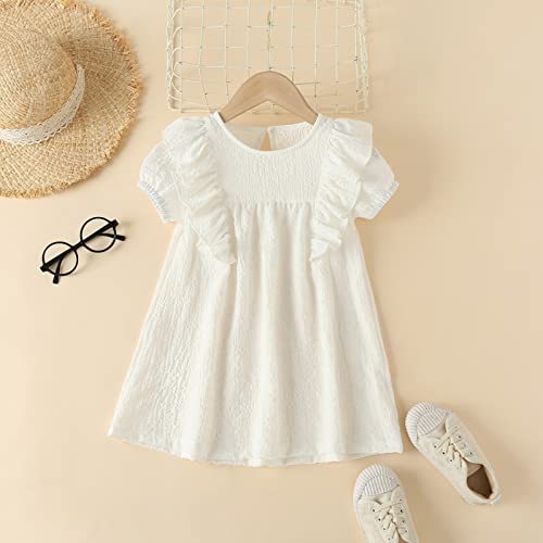 Tutu Girls Party Dresses Toddler Cute Classic Fashion Straps Ruffles Beach Dress Wedding Chic (White, 4-5 Years) #TOP4
