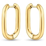 Aretes diseño Día de Muertos Calaverita de azúcar bajan a un excelente precio Aretes Aros de Oro para Mujer, Arete de Delicado Forma Cuadrada Bañados en Oro 14K, Hipoalergénicos, Pendientes de...
