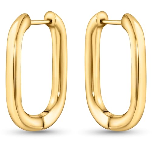La mejor comparación de Aretes para Mujeres los mejores 10. 49 Aretes Aros de Oro para Mujer, Arete de Delicado Forma Cuadrada Bañados en Oro 14K, Hipoalergénicos, Pendientes de Colgante Acero Inoxidable para Mujer, Joyería Elegante Regalos...
