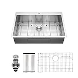 33 Drop In Sink - Logmey 33 x 22 Kitchen Sink Stainless Steel 18 Gauge Topmount Single Bowl Kitchen