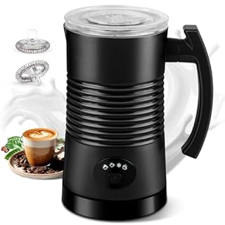 BXKEE Milk Frother and Steamer, 4-in-1 Electric Milk Frother and Warmer, Hot & Cold Foam Maker, 11.8oz Capacity, Fast Heating, Quiet Coffee Frother for Latte, Cappuccino & Hot Chocolate