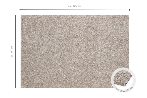 andiamo Fußmatte innen Samson – waschbare Baumwoll-Schmutzfangmatte - rutschfest, saugstark & hochwertig - Fußabtreter für den Eingang | 60 x 100 cm, Hellbeige
