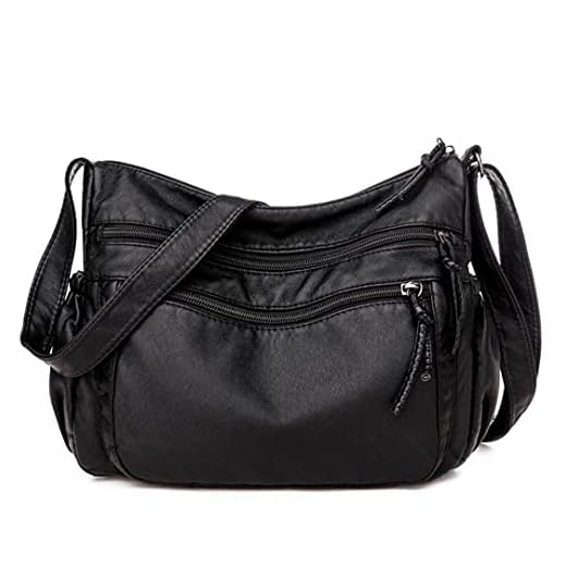Bolsa Feminina Transversal Vintage Multi Bolso Para as Mulheres Bolsa de Ombro Crossbody Bolsa de Mão (Preto)