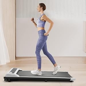 Walking Pad loopband bureau, kleine loopband voor thuis, fitness, wandelpad, loopband met lcd-display en afstandsbediening, Under Desk Treadmill voor kantoor, wit
