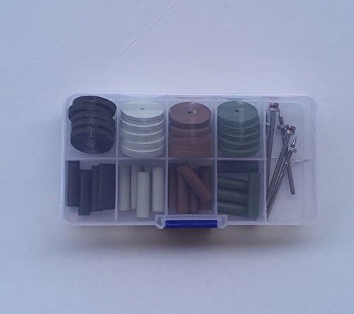 Airgoesin 40pcs Beauty Silicone Rubber Polishing Wheels Polisher + 4pcs Mandrel Shank for Rotary Hand pieces