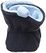 Luvable Friends baby girls Cozy Fleece Booties Slipper Sock, Light Blue Navy, 0-6 Months Infant US