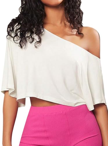 Remidoo Womens Off The Shoulder Crop Top Short...