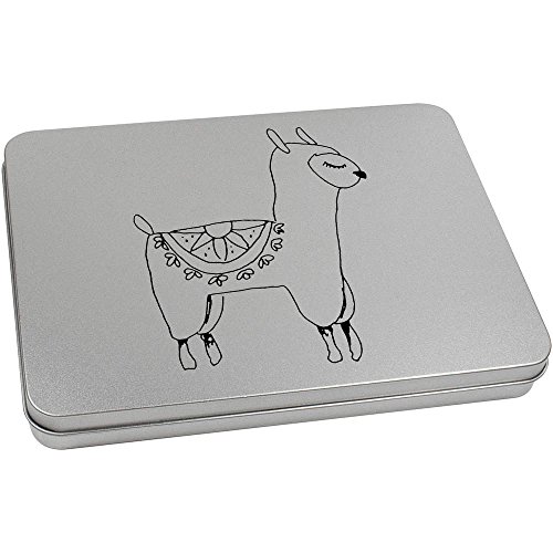220mm 'Cute Alpaca' Metal Hinged Tin/Storage Box (TT00077187)