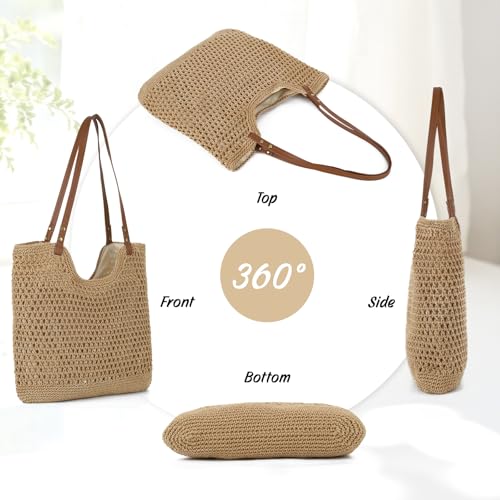 Bolsa de Playa Tejida para Mujer Estilo Boho 2026 miniatura 5