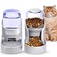 Automatisches Futter- und Wasserspender für Hunde, Katzen, Futterspender und Wasserspender, 3,8 l, 2-in-1 Katzenfutter, Wasserspender für kleine, mittelgroße und große Haustiere (Gray)