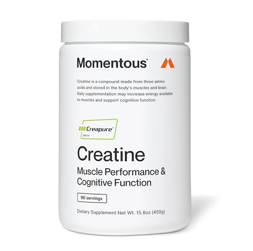 Momentous Creatine Monohydrate Powder - Creapure Creatine Powder - Supports Strength, Lean Muscle, & Recovery for Men & Women - NSF Certified for Sport - 5 g per Serving - 90 Servings
