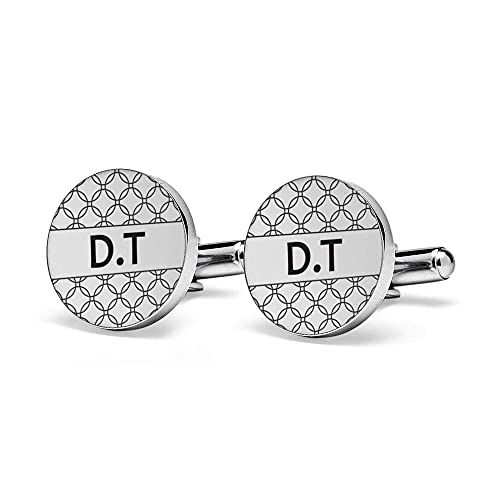 Mancuernillas personalizadas masculinas grabadas con inicial miniatura 4