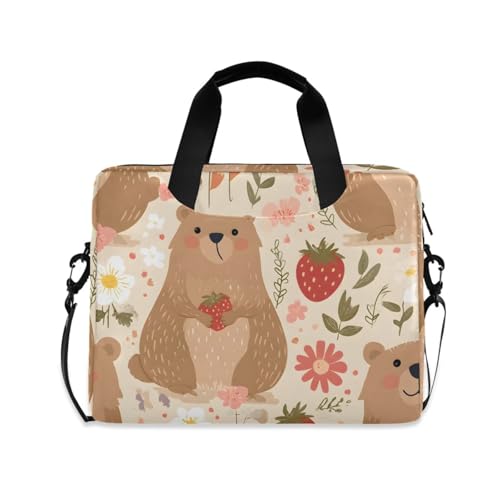 Bolsa para laptop ALAZA con estampado de marmota fresa, 13-15.6 pulg miniatura 1
