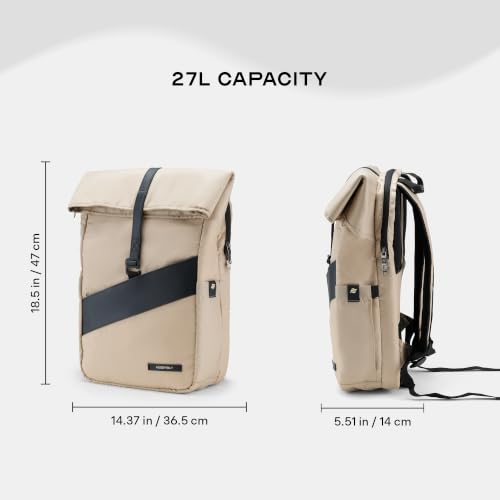 Image of Assembly Oblique Laptop Backpack for Men Women 15.6 Inch Office Travel Bag Rain Cover Dog Hook Passport Pocket