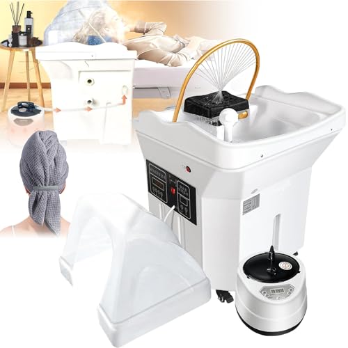 Head Spa Equipment, przenośna umywalka do mycia włosów z fumigacją i fototerapią, termostatyczna umywalka do szamponu z cyrkulacją wody