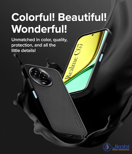 Image of Jkobi Back Cover Case for Realme C67 (Textured Grip Design | Camera Protection | Slim and Light Weight | Soft Touch and Feel | Black)