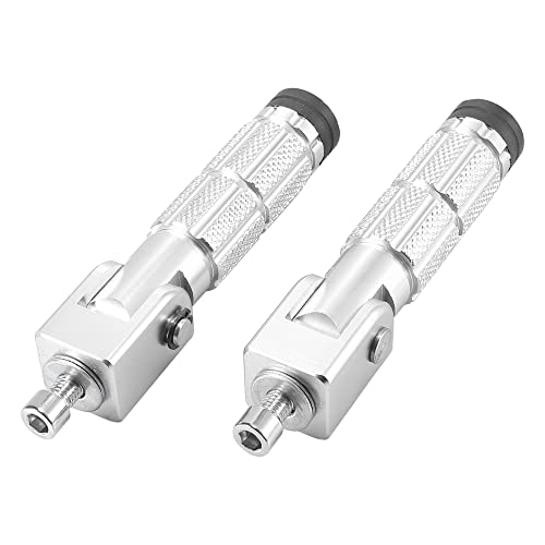 Repose-pieds pliables 8mm Motoforti cale-pied arrière aluminium argent pour moto et scooter