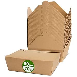 AICHEF 50 Stück Kraftpapier To-Go Box