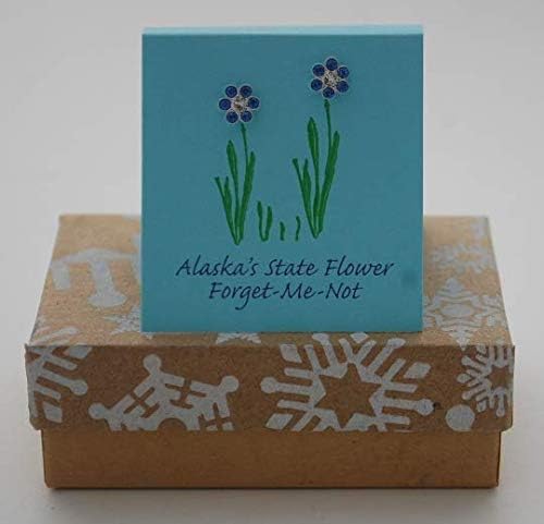 Alaska Forget Me Not Sapphire Crystal Stud Earrings - sterling silver