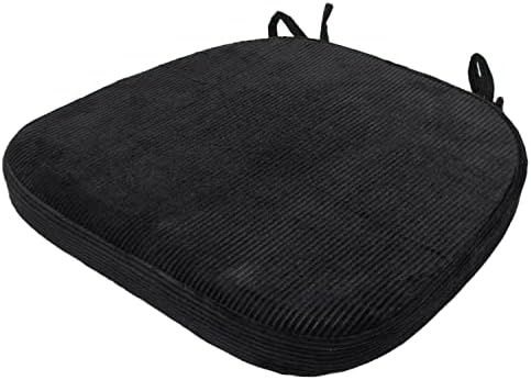 ZYHOONE Chair Cushion with Ties for Dining Chairs - Indoor No Slip Seat Pads with Machine Washable Cover fit Metal Wooden Kitchen Chairs [14.5 X 15.5 X 2 Inches] - Black