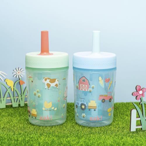 Image of Zak Designs Barnyard Harvest Capri 9oz Leak-Proof Toddler Cups, 2-Pack