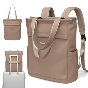 GOLF SUPAGS Convertible Notebook Handtasche, Laptop Rucksack für Damen mit Laptopfach, 15.6 Zoll Stylisch Tagesrucksack, für Schule, Uni, Reisen, Arbeit (Champagnerfarben)