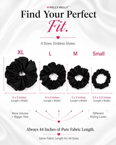 Image of Luxury Satin Scrunchies Set for Women, Girls | Anti-Hair-Breakage Hair Ties for Ponytails & Buns | Small Size | Pack of 5