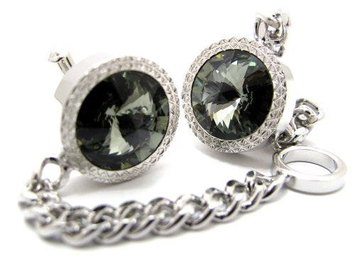 クラフトパークス チェーン付きスワロフスキーカフス(ブラックダイヤモンド)