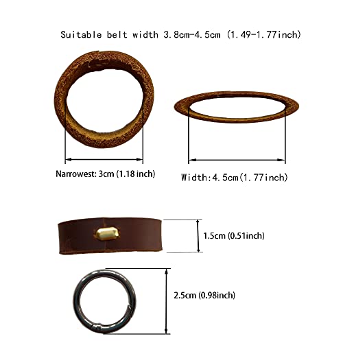 4 Pack Leather Belt Keeper + 1 Key Ring Belt Strap Loop Ring Buckle Parts for Leather Craft Bag Strap Belt2